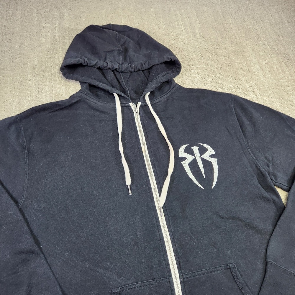 WWE Hoodie Men Large Roman Reigns One Versus All Black Full Zip Wrestling
